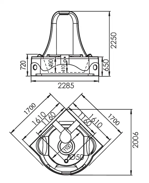 Акриловая ванна Gemy G9070 K 170х170 с гидромассажем, угловая фото 4