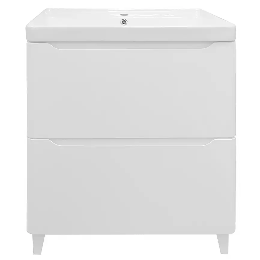 Тумба с раковиной Azario Lotos 60 CS00081983, напольная, Белая глянцевая фото 1
