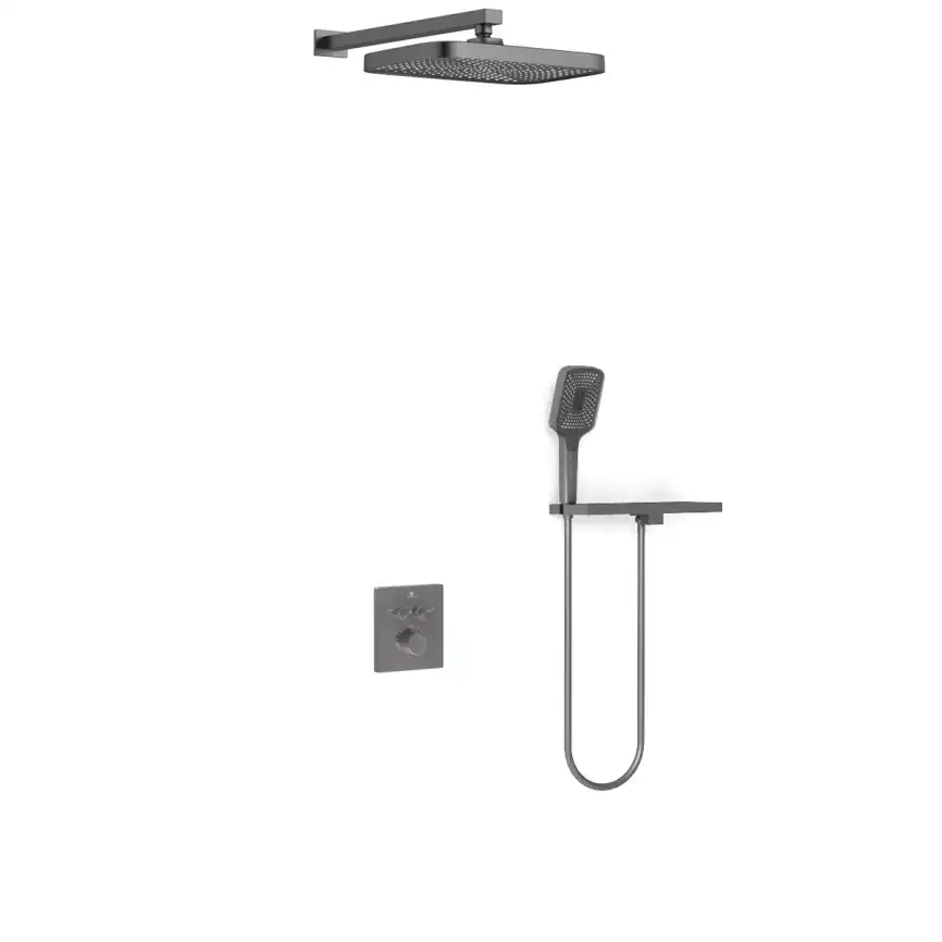 Душевая система  Vincea  VSFW-321MT1RGM VSFW-321MT1RGM  с термостатом, встраиваемая, вороненная сталь фото 2