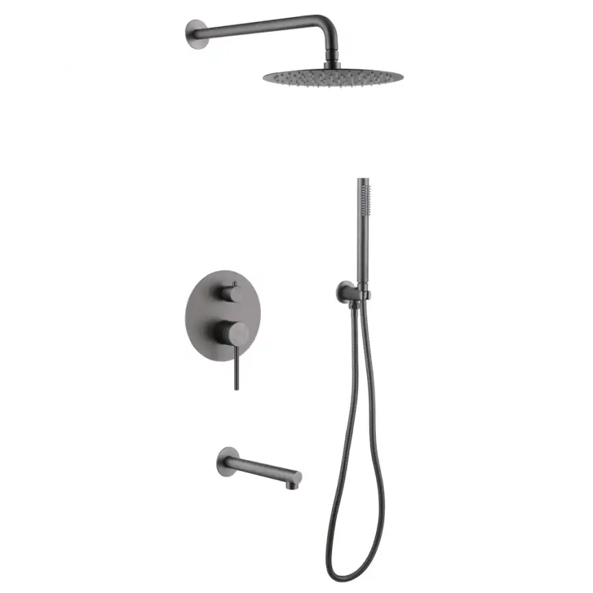 Душевая система ABBER Emotion AF8817NG скрытого монтажа с изливом, никель фото 1