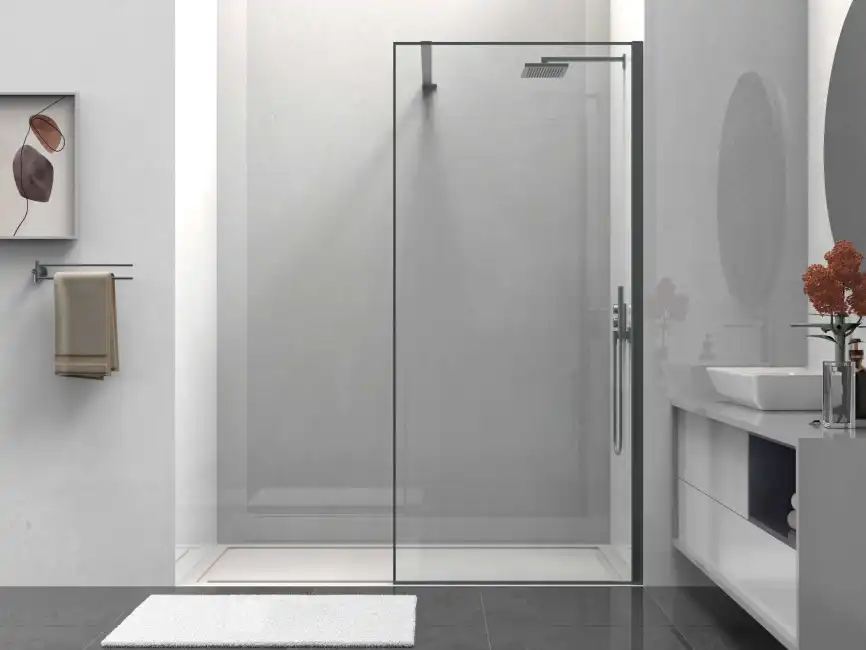 Душевая перегородка Vincea Walk in HS 80 VSW-1HS800CLGM, профиль вороненая сталь, стекло прозрачное фото 2