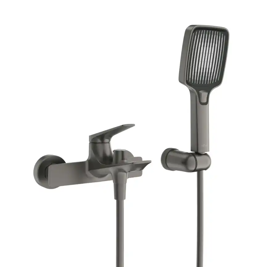 Смеситель для ванны и душа Cezares LINER-VD-GM, Оружейная сталь фото 2