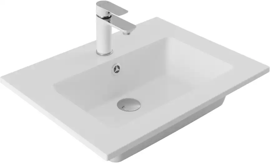 Раковина Aquanet Текла 60 328984 прямоугольная, Белая глянцевая фото 2