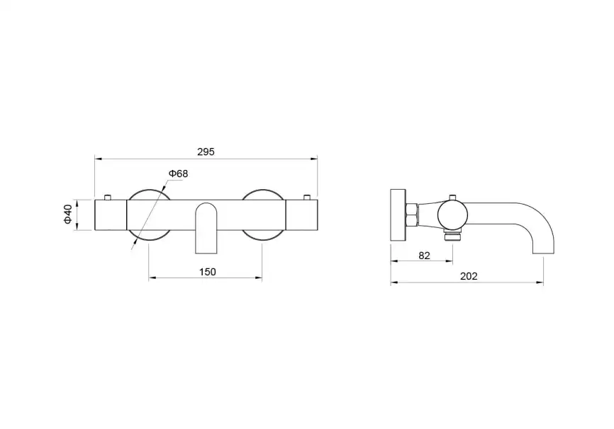 Смеситель для ванны Aquatek Европа AQ1343BGM термостатический, Оружейная сталь фото 2