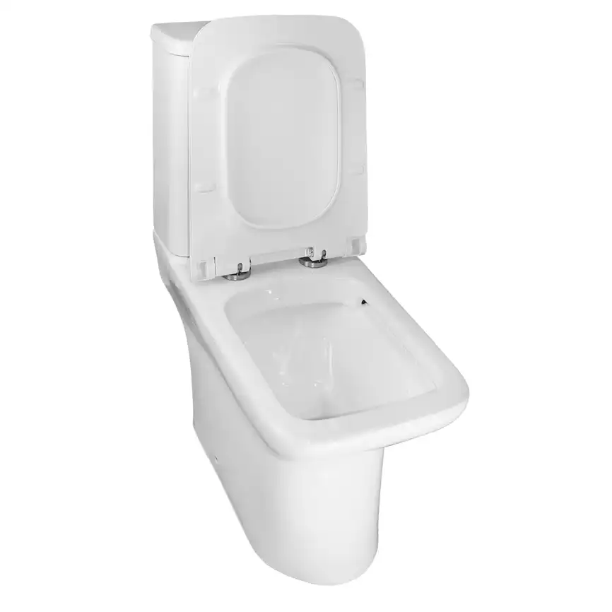 Унитаз напольный Azario Glory AZ-49 безободковый, с бачком и сидением микролифт, Белый глянцевый фото 4