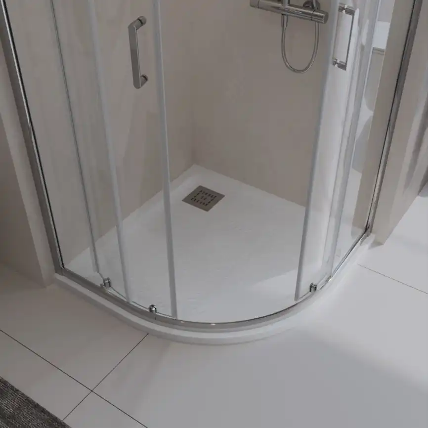 Душевой поддон BelBagno UNO 90х90 из искусственного камня, TRAY-MR-UNO-R-90-550-35-W-CR, Белый фото 5