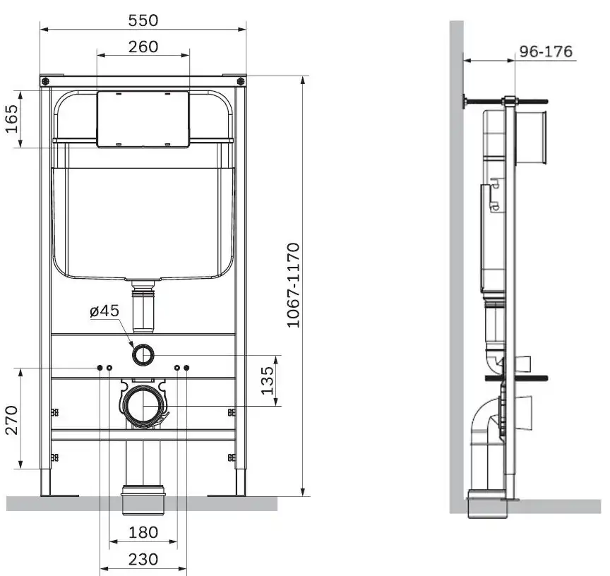 Инсталляция для унитаза Logan H1067-1170, без кнопки (297674) фото 2
