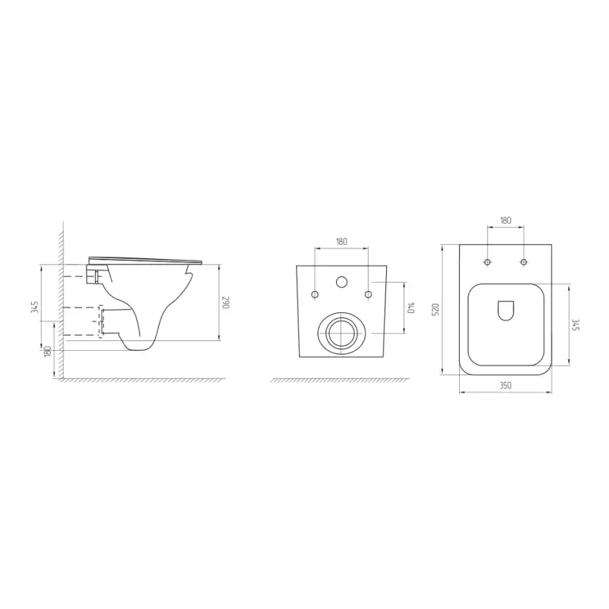Унитаз подвесной AVS Вектор 813-0004-MB безободковый, черный матовый фото 3