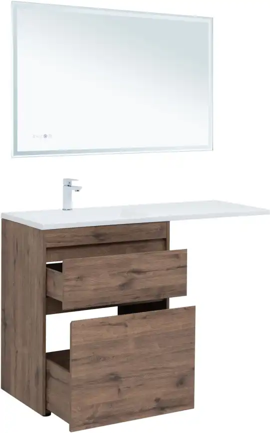 Тумба под раковину Aquanet Токио 130/68 дуб веллингтон (напольная 2 ящика) 333652 фото 10