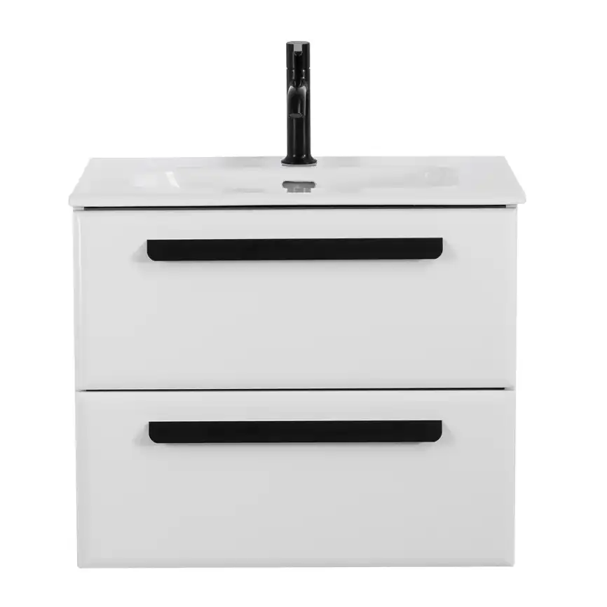 Тумба под раковину Cezares ECO-CER-N 60 см, ECO-CER-N-600-2C-SO-BL (без ручек), Bianco Lucido фото 1