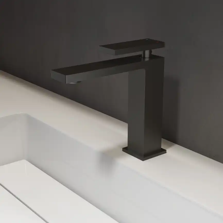 Смеситель для раковины Vincea Dice VBF-2DS1MB однорычажный, черный матовый фото 1