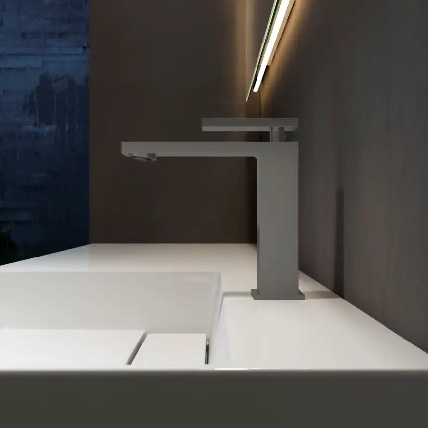 Смеситель для раковины Vincea Dice VBF-2DS1GM однорычажный, вороненая сталь фото 2