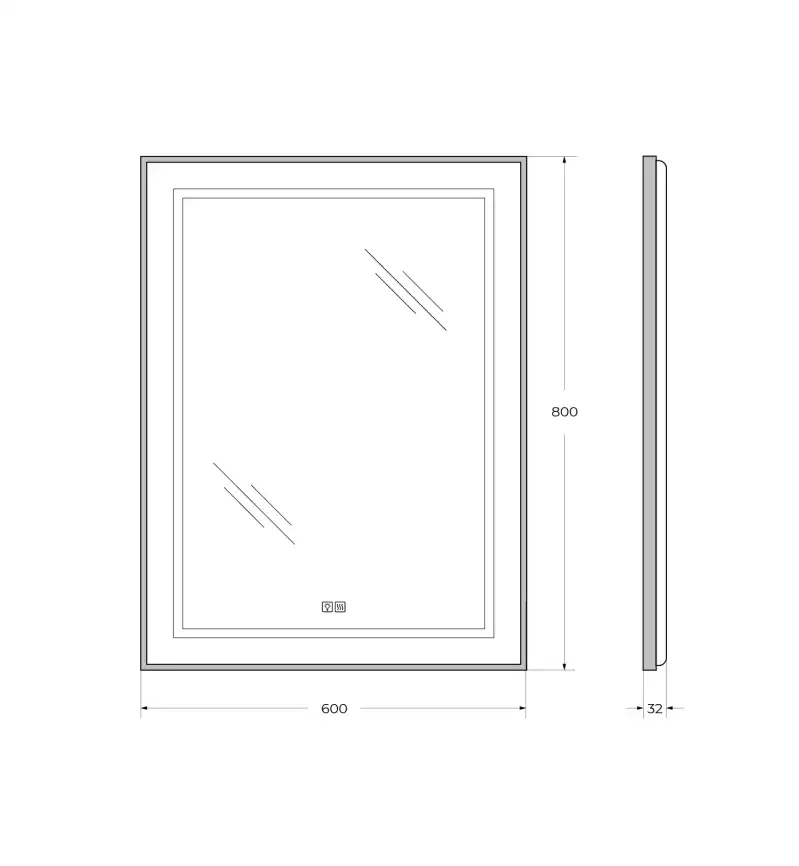 Зеркало BelBagno SPC-KRAFT-600-800-LED-TCH-WARM-NERO фото 9