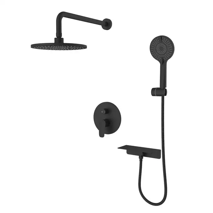 Душевая система Milardo Rora RORBL02M67 для душа, встраиваемый цвет, Черный матовый фото 2