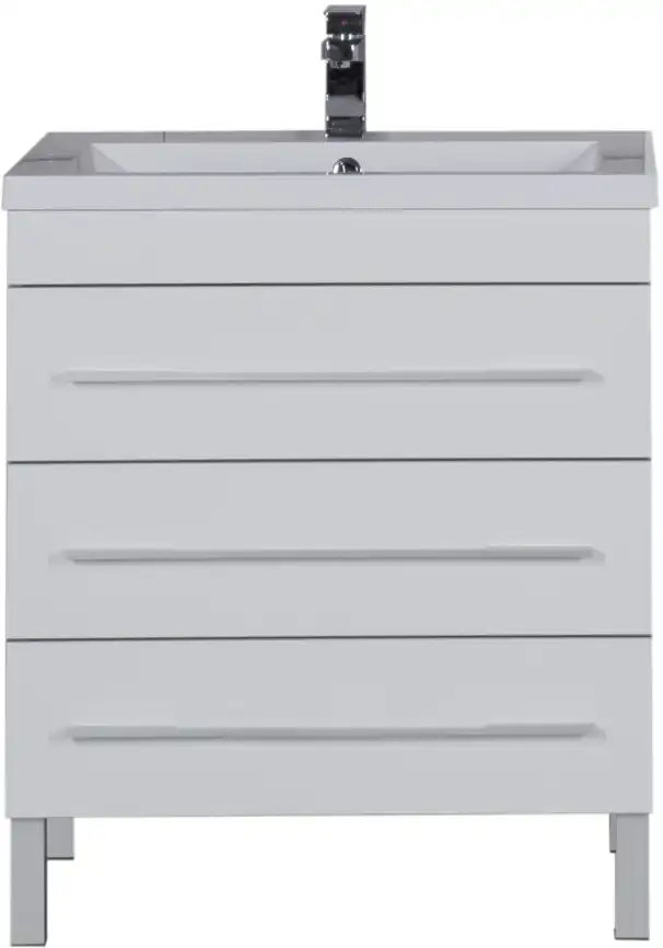 Тумба под раковину Aquanet Верона 75 белый (напольная 3 ящика) 178254 фото 7