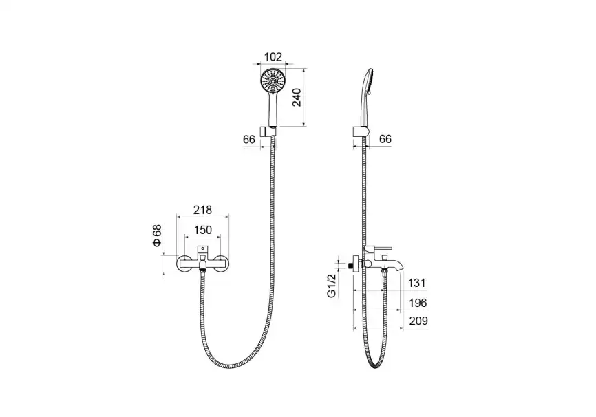 Смеситель для ванны Aquatek Европа AQ1349BG, Золото матовое фото 2
