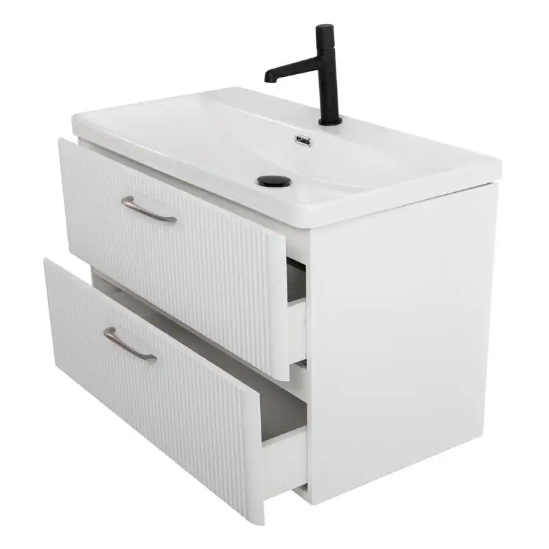 Тумба под раковину BelBagno DUE-600-2C-SO-BL-P подвесная Bianco Lucido фото 8