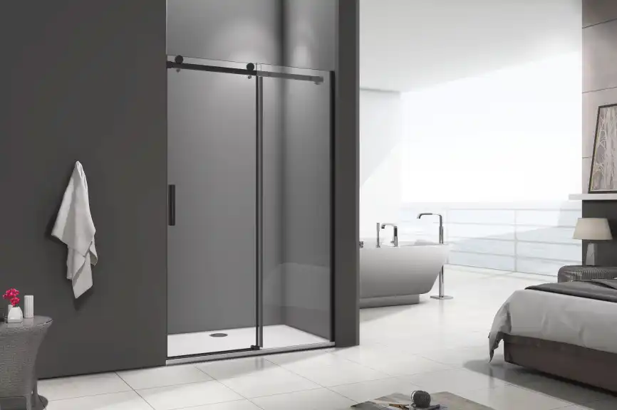 Душевая дверь Good Door Gelaxy WTW-120-C-B, ГЛ00012, профиль Черный, стекло Прозрачное фото 1