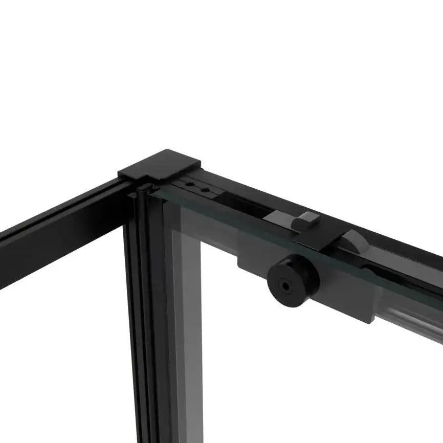 Душевой уголок Vincea Slim Soft 100х90 VSR-1SS9010CLB, дверь раздвижная, профиль черный, стекло прозрачное фото 4