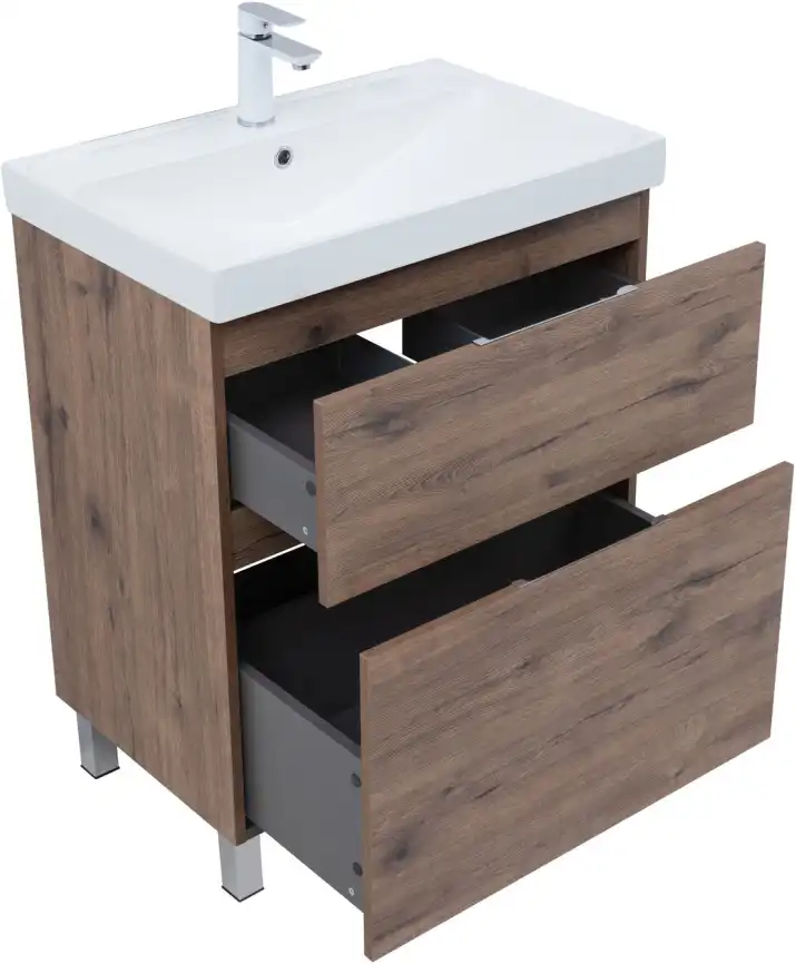 Тумба под раковину Aquanet Алвита New 70 напольная, дуб веллингтон табак, 344128 фото 14