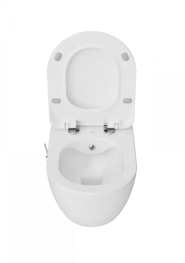 Унитаз подвесной безободковый с биде Creavit Free FE322-34CB00E-0002 с сиденьем микролифт Белый фото 3
