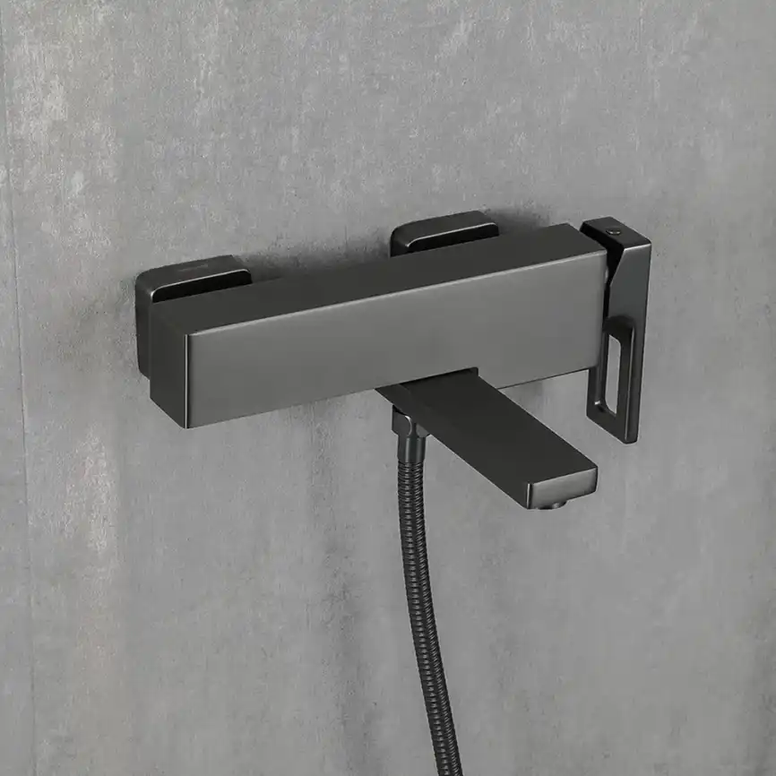 Смеситель для ванны Gappo G3217-9  с коротким изливом, Оружейная сталь фото 1