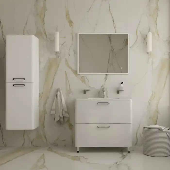 Тумба с раковиной IDDIS Brick 80, напольная, Белая, BRI80WFi95K фото 3