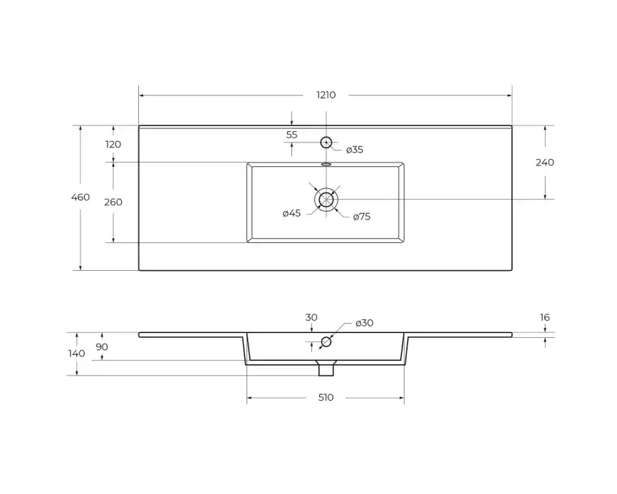 Керамическая раковина CEZARES CZR-8002-120 фото 6