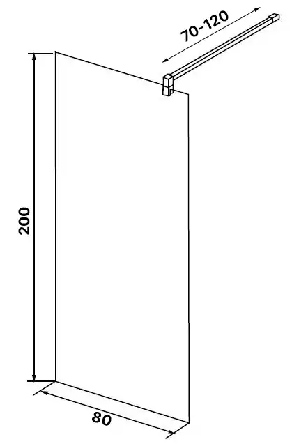 Душевая перегородка Loranto Walk-in 80 CS-W04B-80, профиль черный матовый, стекло Прозрачное фото 7