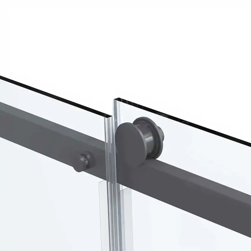 Душевой уголок Vincea Como Soft 110х90 VSR-1CS9011CLGM, дверь раздвижная, профиль вороненая сталь, стекло прозрачное фото 6