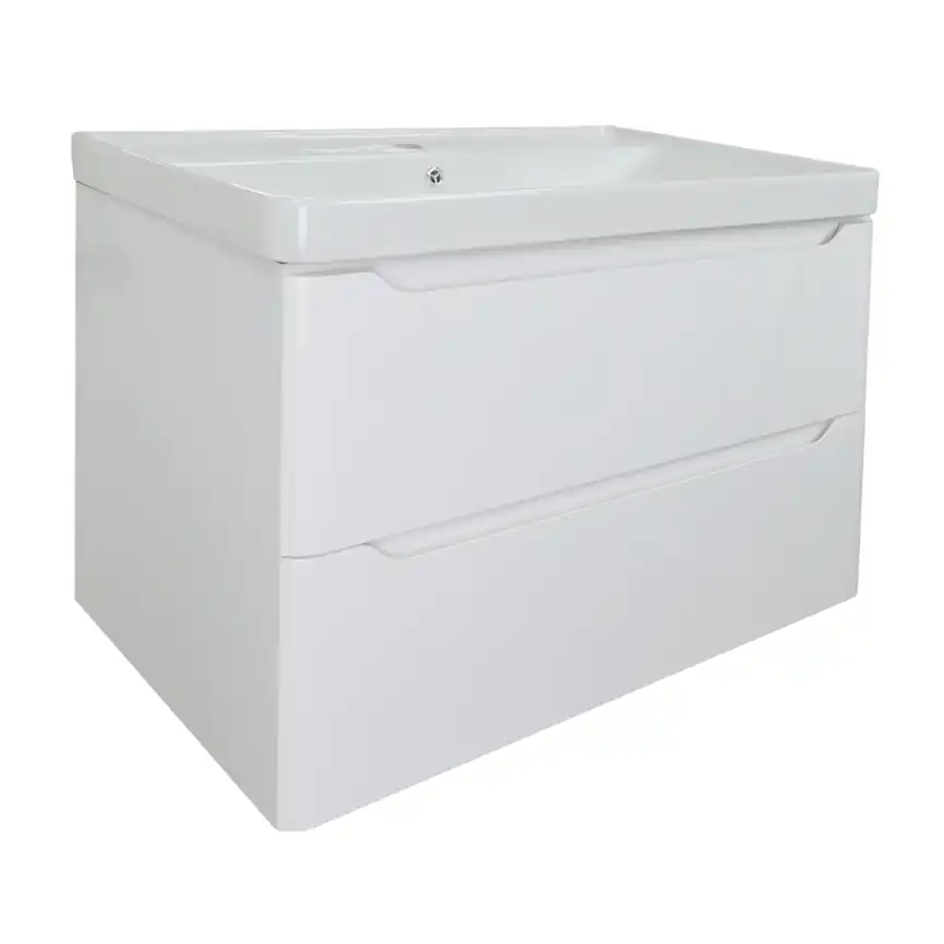Тумба с раковиной Azario Lotos 70 CS00083930, подвесная, Белая глянцевая фото 2