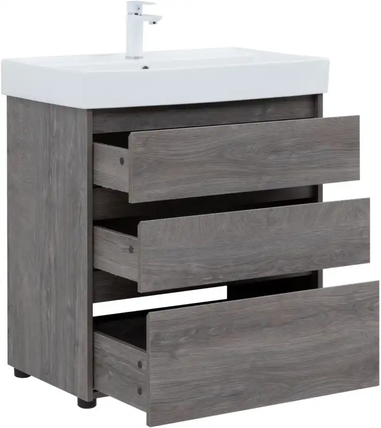 Тумба под раковину Aquanet Nova Lite 75 дуб рошелье (3 ящика) 302473 фото 6