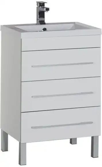 Тумба под раковину Aquanet Верона 58 белый (напольная 3 ящика) 178253 фото 1