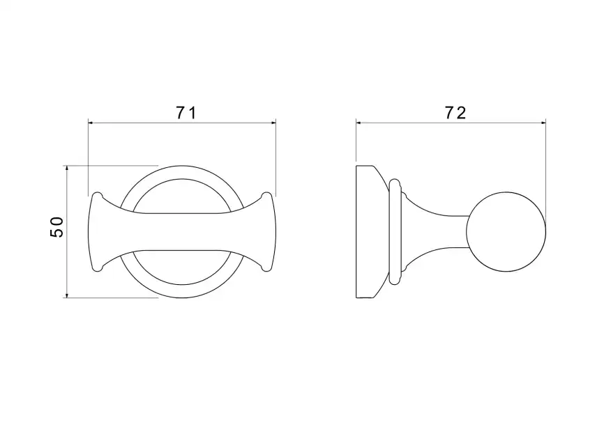 Крючок для полотенец Aquatek Классик AQ4502MB двойной, Черный матовый фото 2