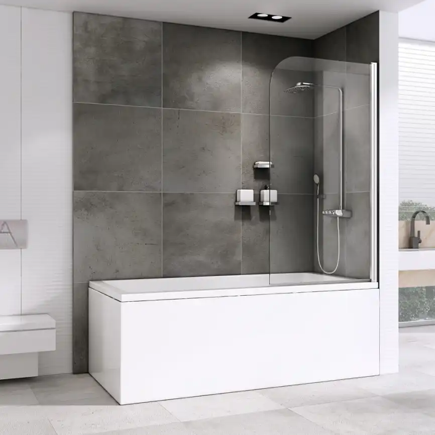 Шторка для ванны Abber Ewiges Wasser 100 см, AG52100, профиль Хром, стекло Прозрачное фото 2