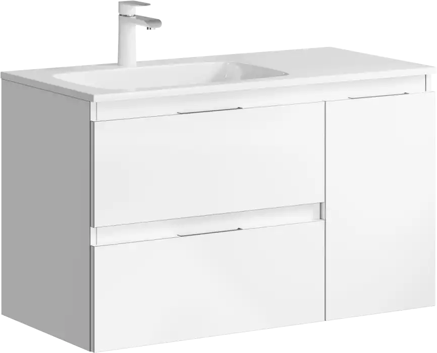 Тумба с раковиной подвесная Aqwella 5 Stars Accent 90 см, ACC0109LW, цвет Белый фото 1