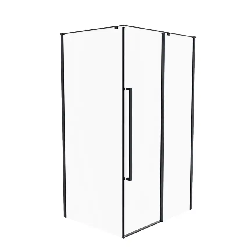 Душевой уголок Mirsant Next 100х100 профиль Черный стекло прозрачное фото 3
