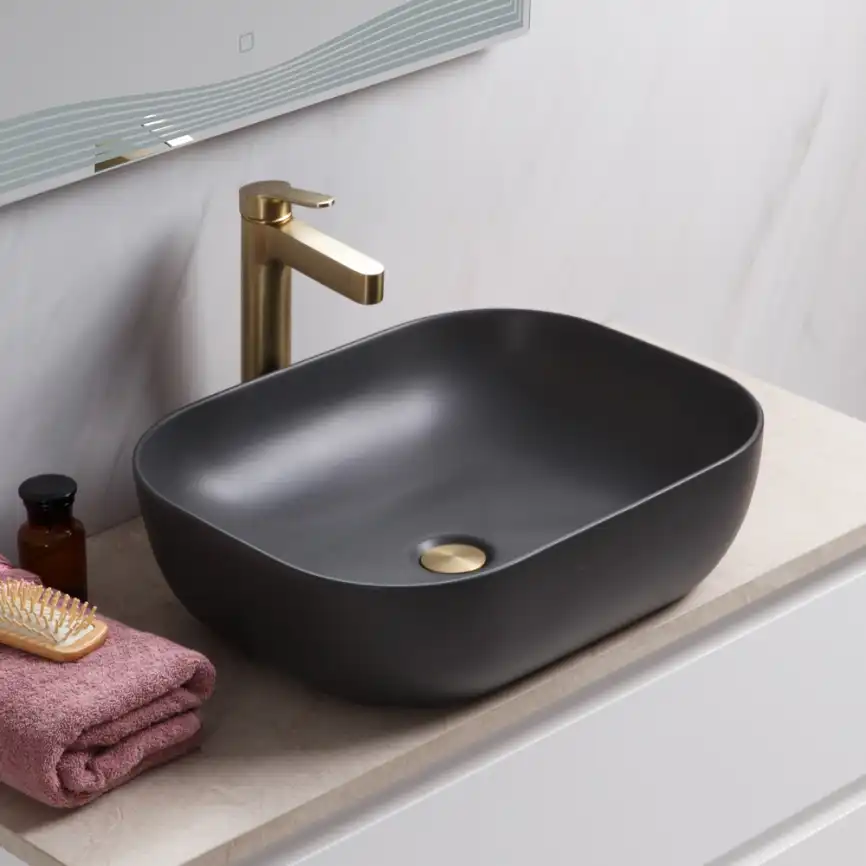 Раковина накладная BelBagno 500х400х140 BB1302-H311, цвет Серый фото 1
