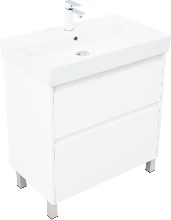 Тумба под раковину Aquanet Nova Lite 2.0 75 напольная, белый глянец, 346337 фото 8