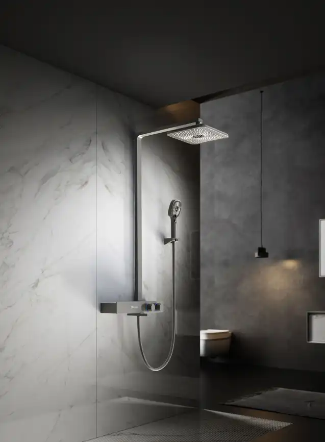 Душевая система  Vincea Inspire VSFS-3I13TGM VSFS-3I13TGM  с термостатом, вороненная сталь фото 1