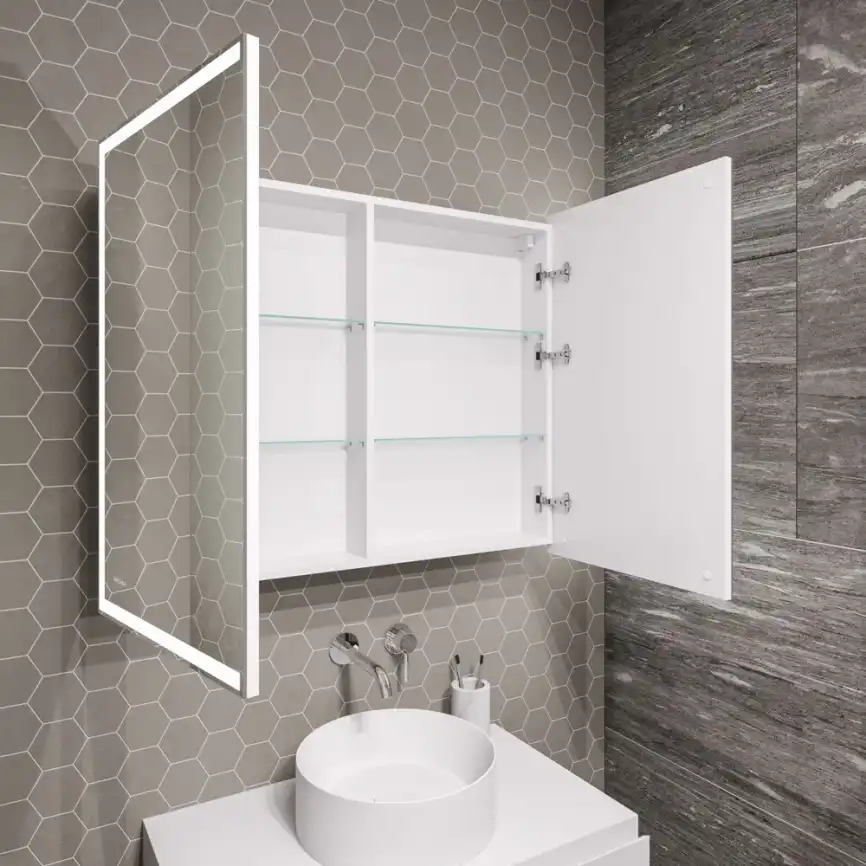 Зеркальный шкаф Grossman МЕРКАДО-90 см универсальное с LED подсветкой 209003 фото 3