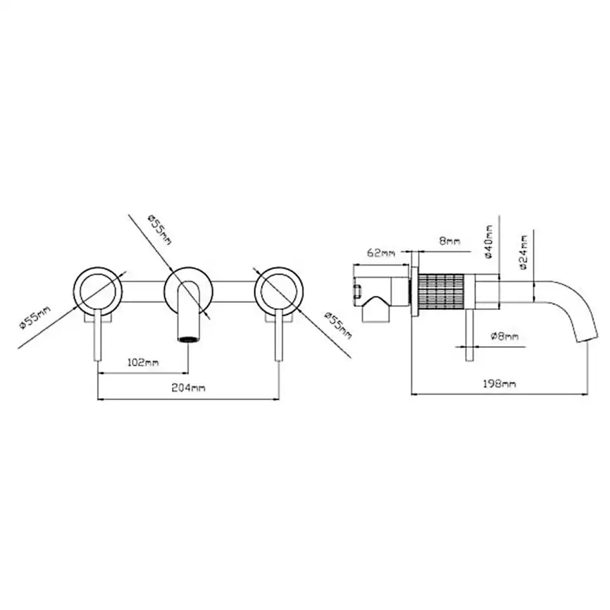 Смеситель для раковины Vincea Groove VBFW-4G1GM встраиваемый, вороненая сталь фото 5