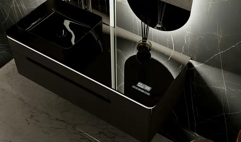 Тумба под раковину Jorno SHINE 120 Shi.01.120-M/P/A Серый антрацит фото 8