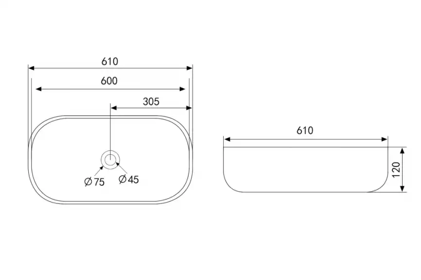 Раковина накладная ABBER RECHTECK 61х37,5х12 AC2209, овальная, белая фото 5