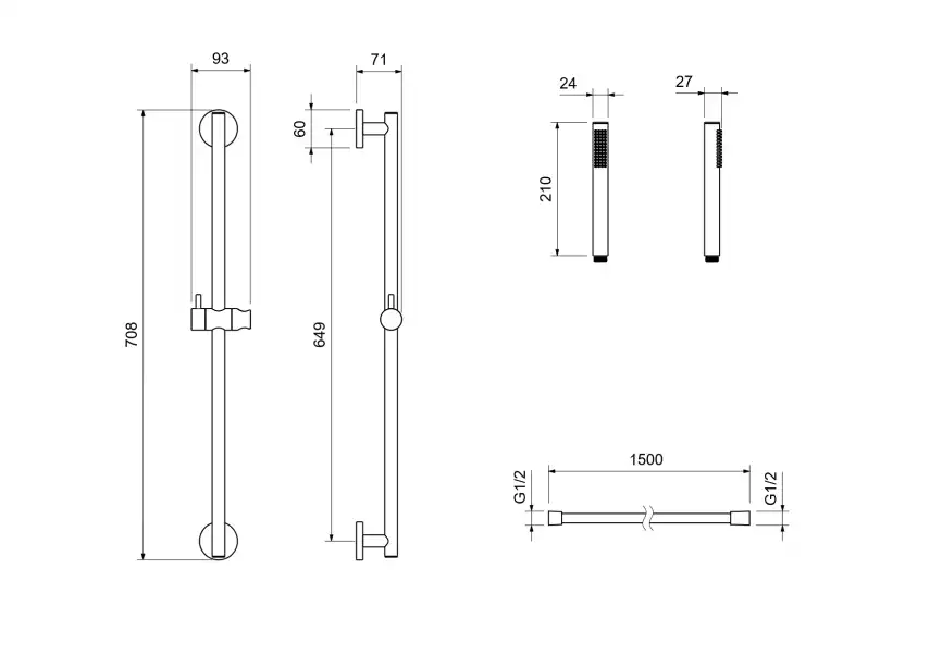 Душевой гарнитур Aquatek ЕВРОПА AQ2012CR, Хром фото 2