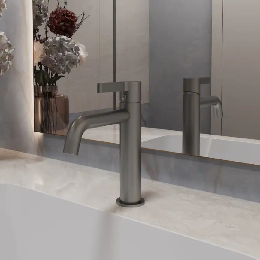 Смеситель для раковины Vincea Villa VBF-1VL1GM однорычажный, вороненая сталь фото 1