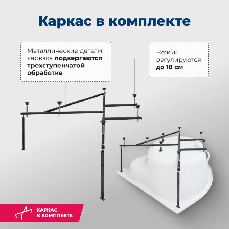 Акриловая ванна Aquanet Palau 140x140, 205535 фото 5
