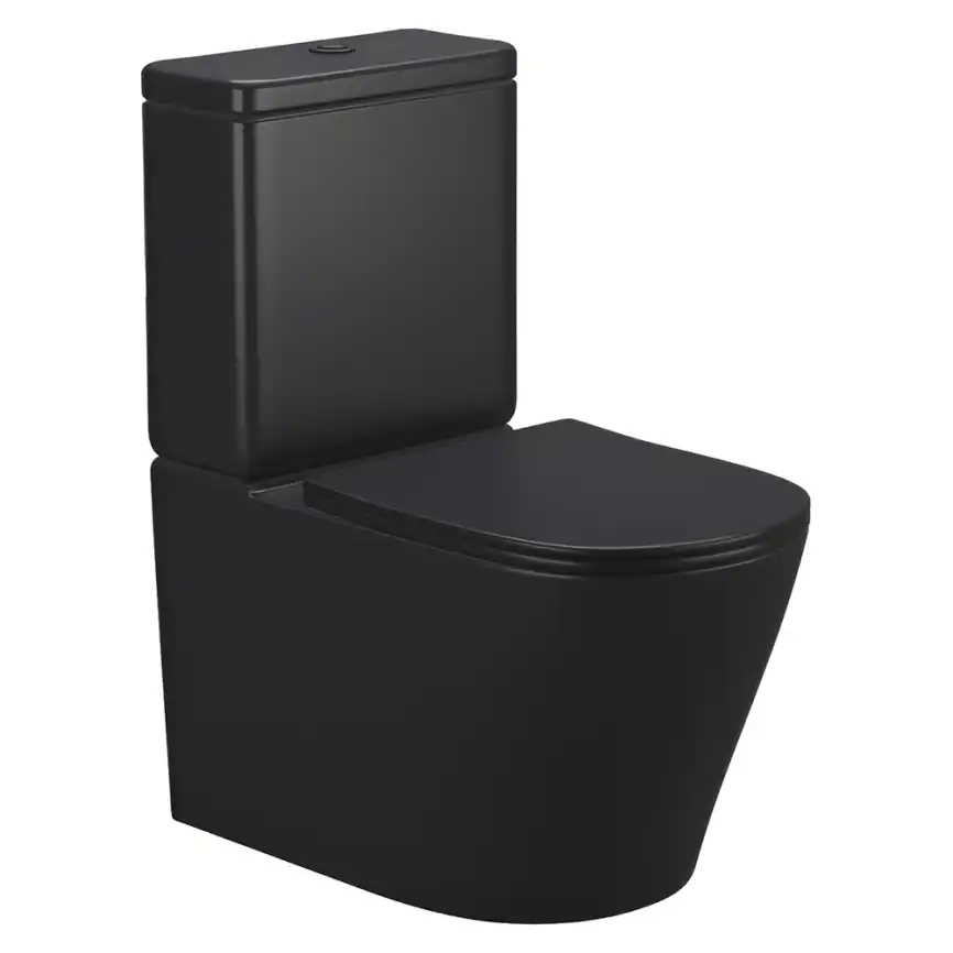 Унитаз-компакт AVS Кристалл 813-0002-MB безободковый, черный матовый фото 1