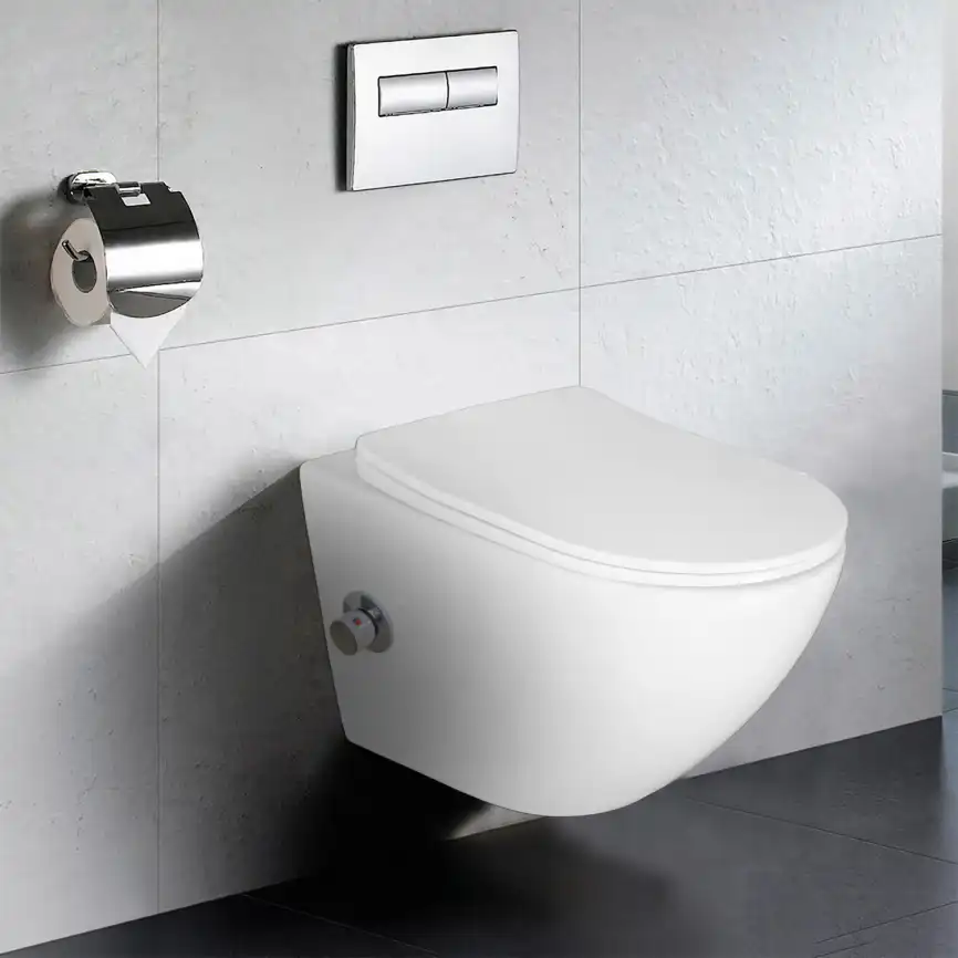 Подвесной унитаз Azario Allegro AZ-3105B c функцией биде, безободковый с сидением микролифт, цвет белый фото 13
