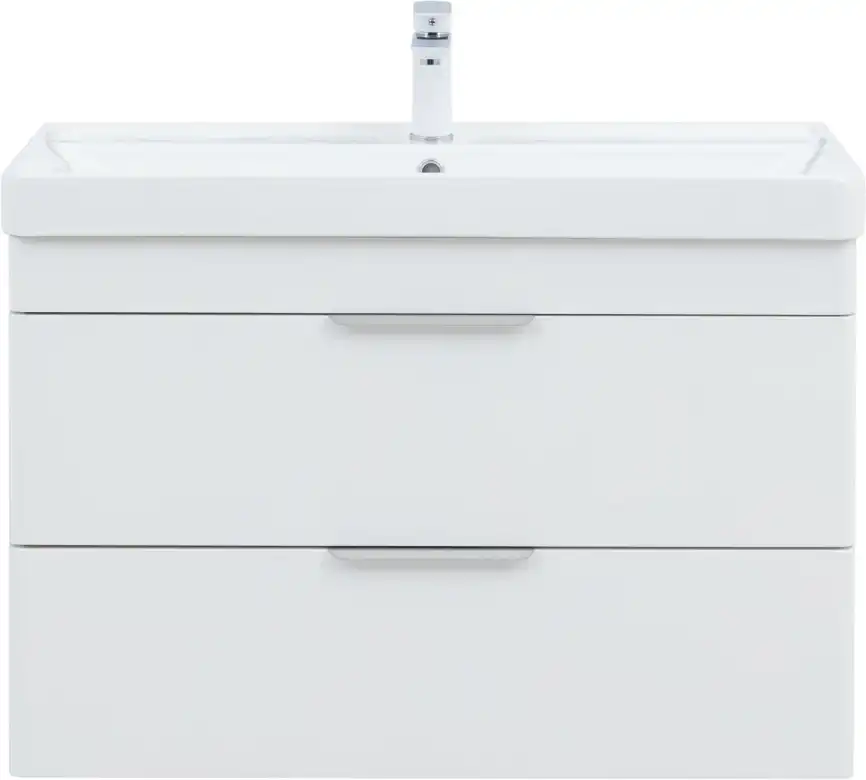 Тумба под раковину Aquanet Ирис New 90 белый глянец, подвесная, 336311 фото 6